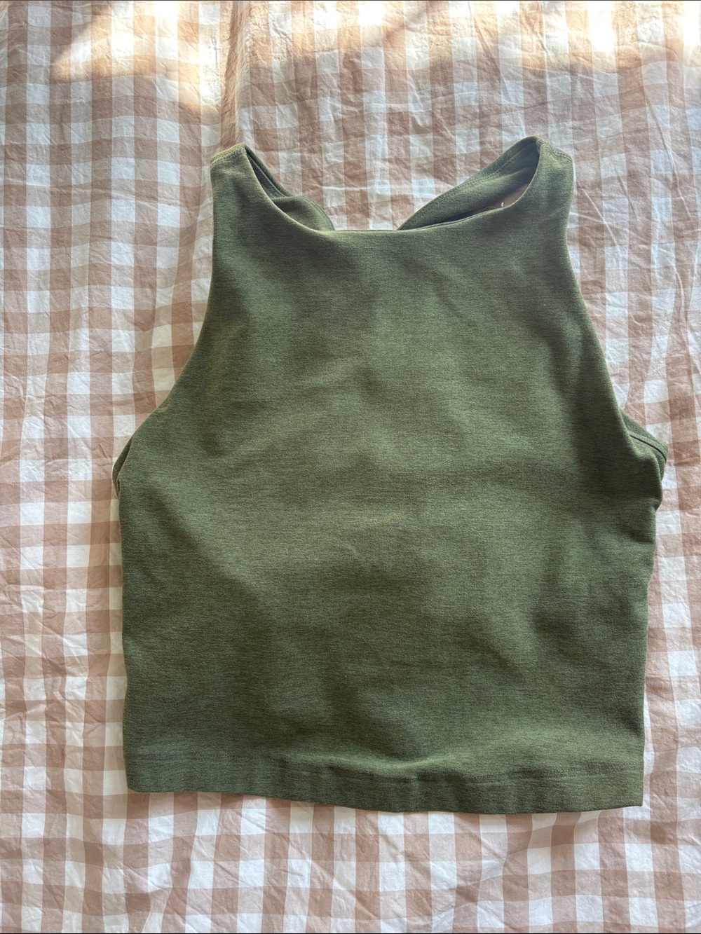 Beyond Yoga longline space dye high neck sports bra Green